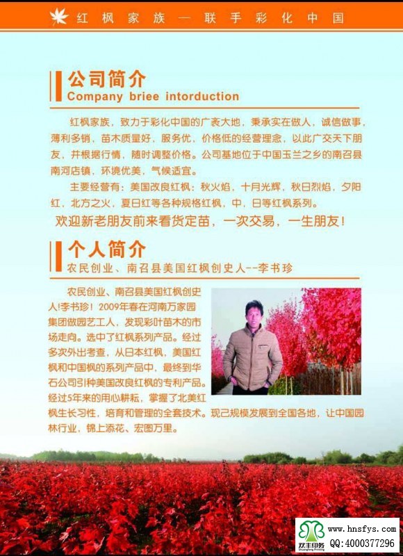 河南印刷廠:紅楓家族 宣傳畫冊(cè)